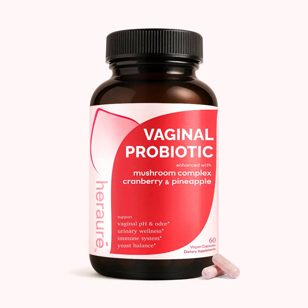 HerAuré Women’s Probiotics - pH Balance, Odor Control, Flora Health, Moistening, Tightening - With 7 Billion CFU Probiotic, Prebiotic, 7-in-1 Mushroom Blend, Cranberry, Pineapple - 60 Capsules (Pack of 1), Self-Care Gift,Summervibes