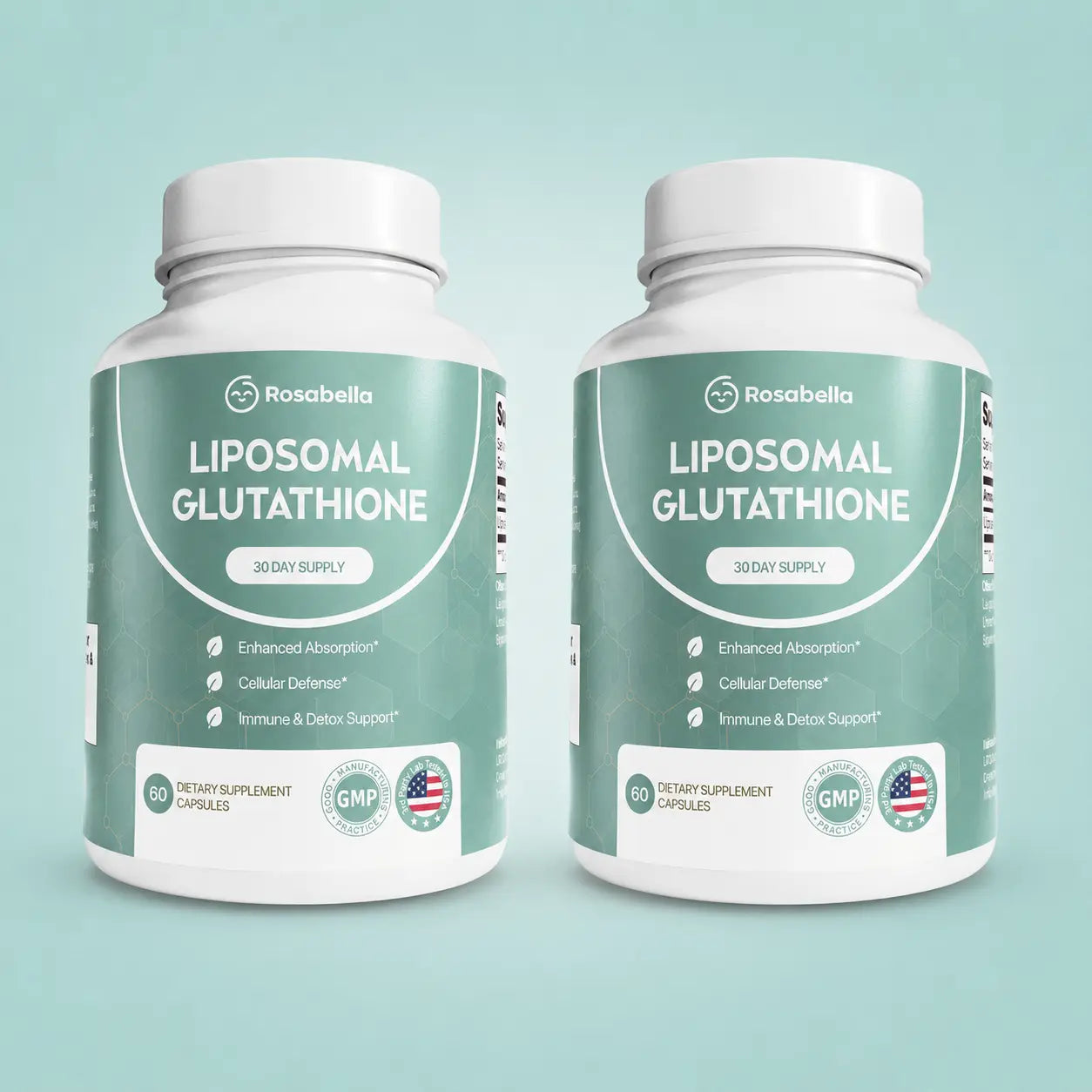 Liposomal Glutathione Capsules – Skin Glow, Immune & Detox Support (60 Count) - Rosabella