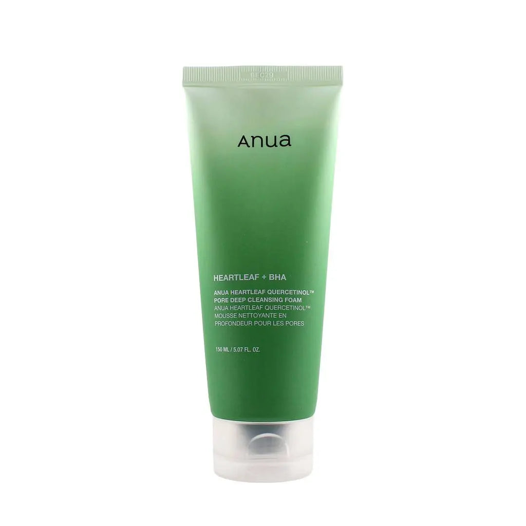 Anua Heartleaf Quercetinol Pore Deep Cleansing Foam 150ml - Fragrance-Free Gentle Facial Cleanser for Facial Cleansing, Oil Control, Soothing Radiant Skin Repair & Moisture Balance with Green Tea & Quercetin