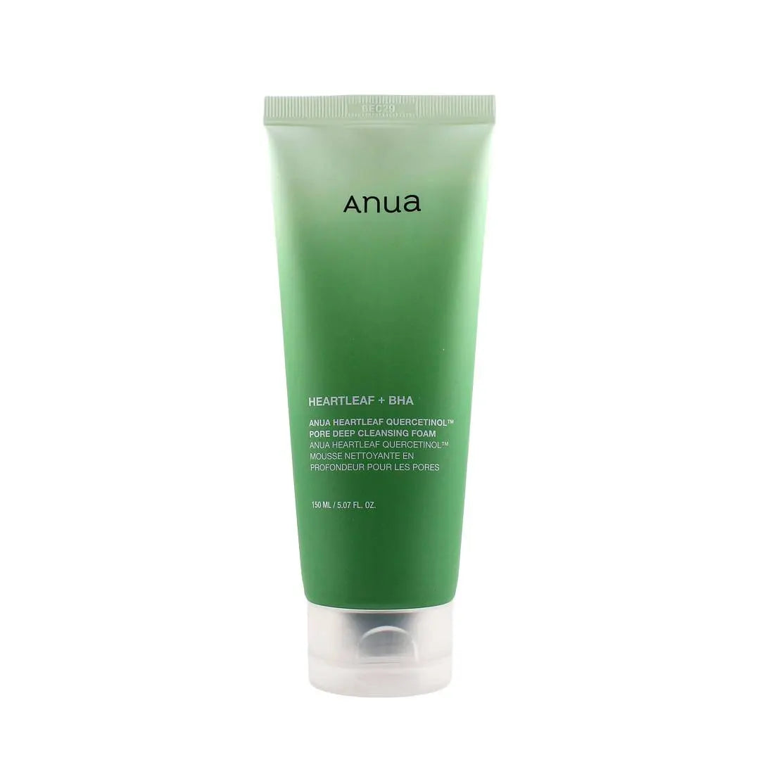 Anua Heartleaf Quercetinol Pore Deep Cleansing Foam 150ml - Fragrance-Free Gentle Facial Cleanser for Facial Cleansing, Oil Control, Soothing Radiant Skin Repair & Moisture Balance with Green Tea & Quercetin