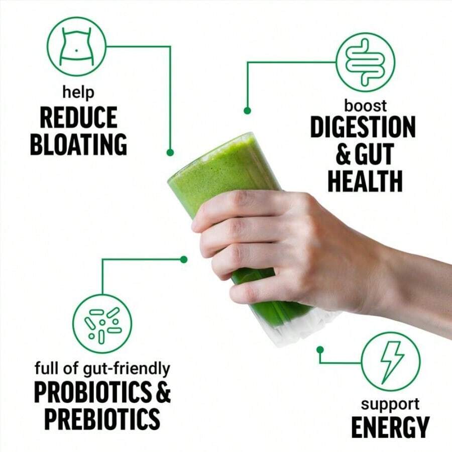 Daily Greens Superfood Powder With 40+ Plant Ingredients & 125 Million CFUs Probiotics – Unflavored Wellness Blend