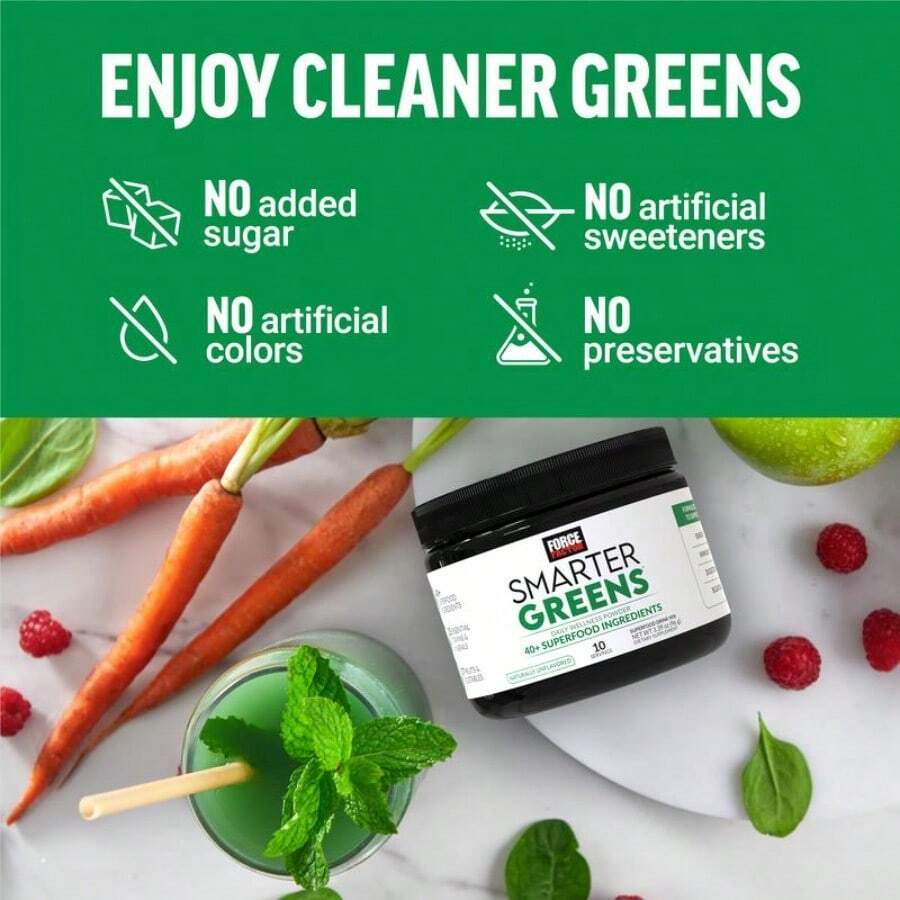 Daily Greens Superfood Powder With 40+ Plant Ingredients & 125 Million CFUs Probiotics – Unflavored Wellness Blend