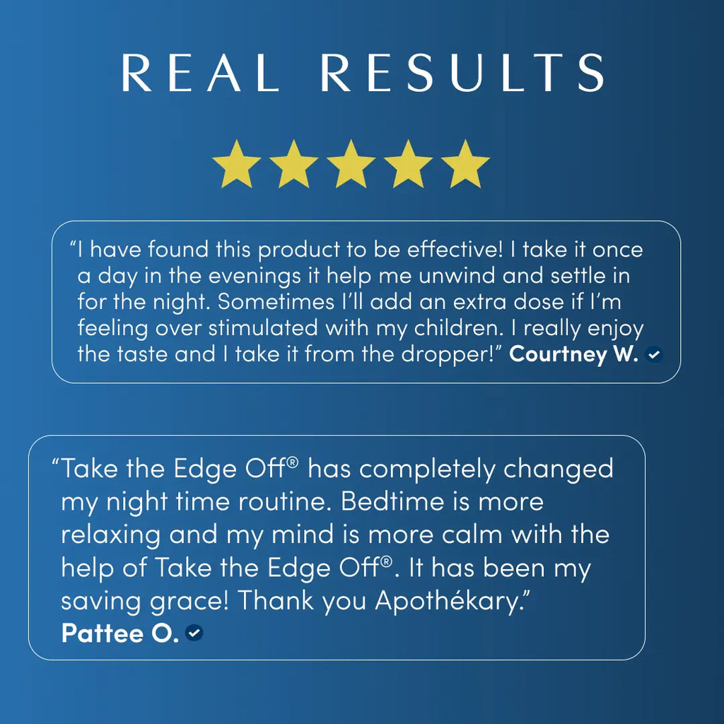 Apothékary Take the Edge Off - Stress & Tension Relief Liquid Herbal Drops* | Alcohol-Free, Certified Organic, Non-GMO Project Verified, Certified Gluten-Free, PETA Certified Vegan & Cruelty-Free, Third Party Tested, Plant-Based, Made in the USA