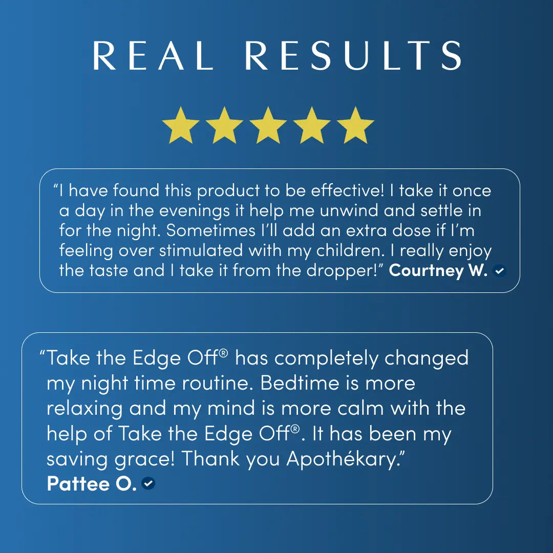 Apothékary Take the Edge Off - Stress & Tension Relief Liquid Herbal Drops* | Alcohol-Free, Certified Organic, Non-GMO Project Verified, Certified Gluten-Free, PETA Certified Vegan & Cruelty-Free, Third Party Tested, Plant-Based, Made in the USA