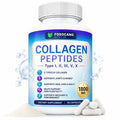 FoSoCang Multi Collagen Peptides Complex Supplement - 5-Type Pure Collagen, 1800mg Nutrition Capsules, 90-Count for Youthful Hair & Nail Care, 24-Month Shelf Life Health Beauty Dietary Supplement