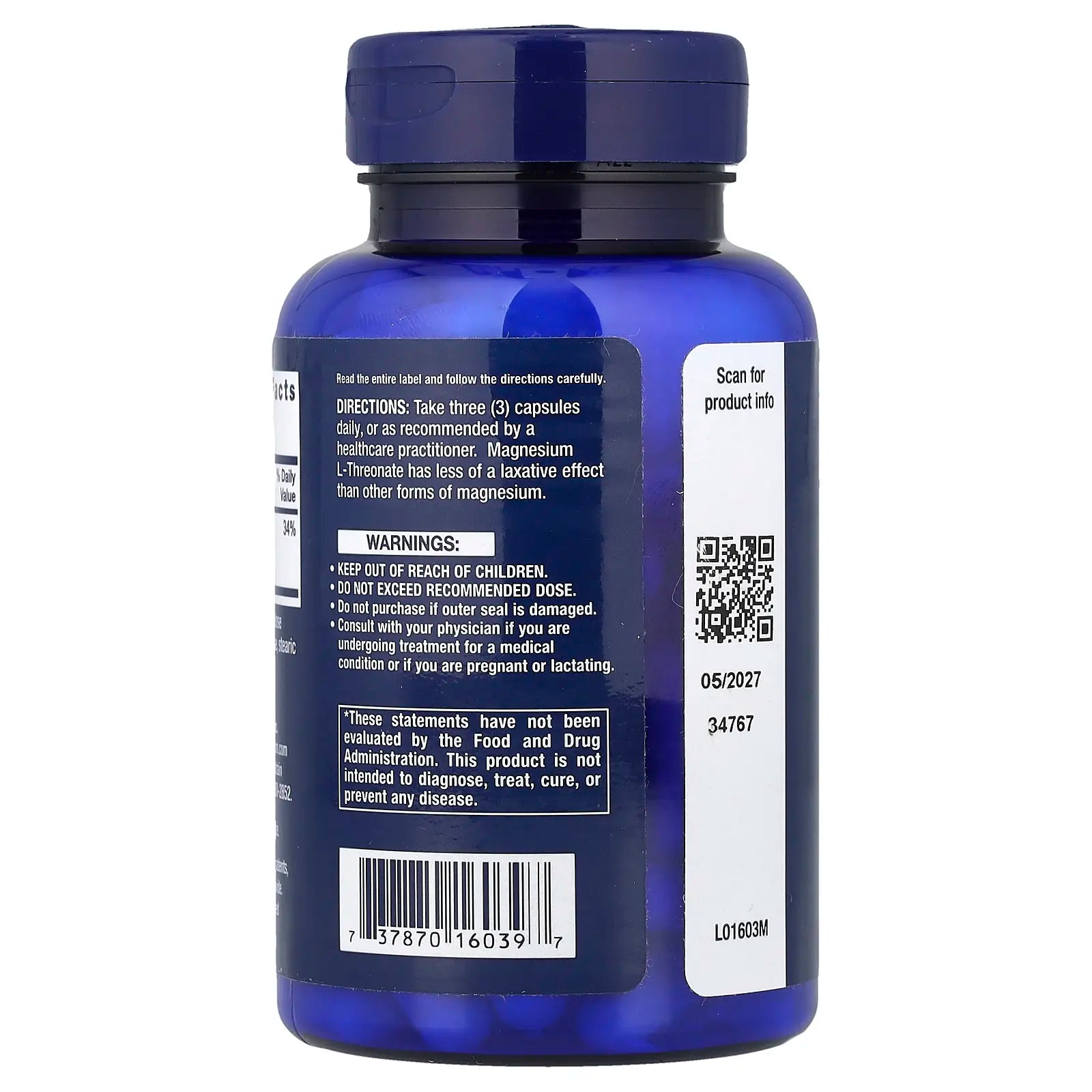 Life Extension Neuro-Mag®, Magnesium L-Threonate, 90 Vegetarian Capsules (48 mg per Capsule)