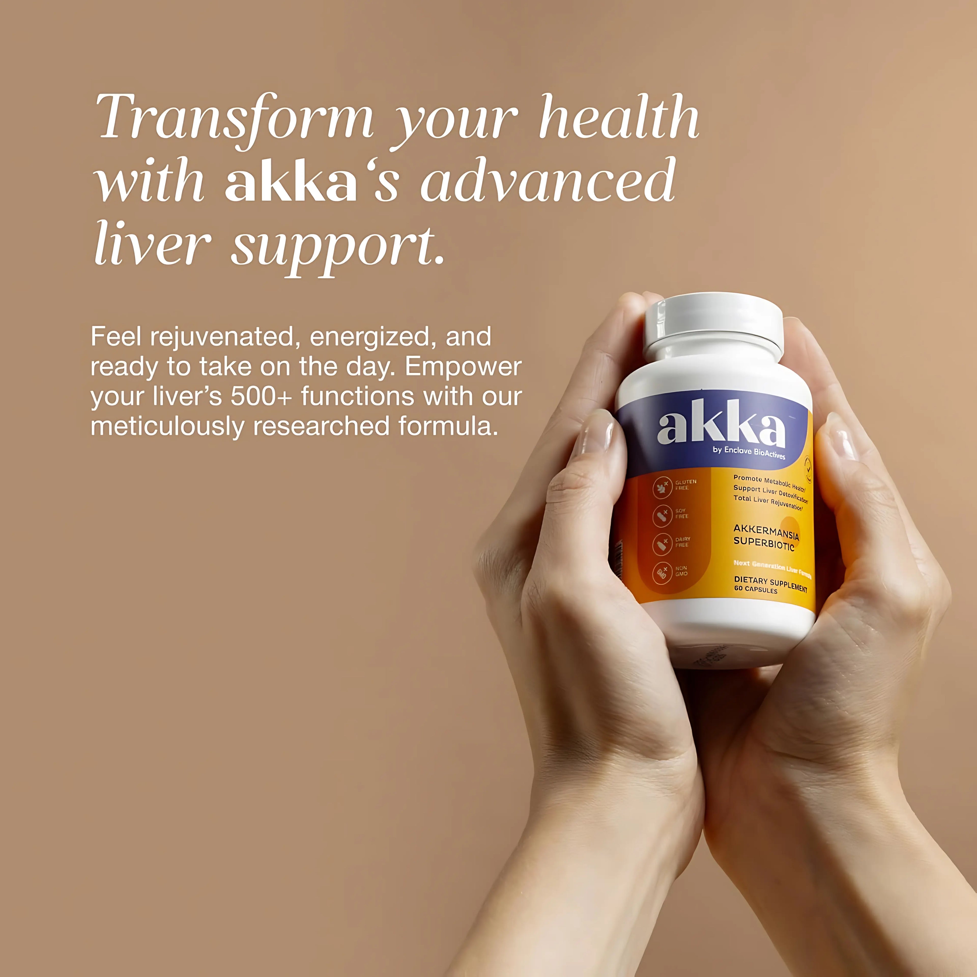AKKA - Akkermansia Probiotic Liver Cleanse Detox & Repair - Liver Health Supplement for Energy, Digestion & Metabolism with Akkermansia Muciniphila (AKKA Superbiotics), Non-GMO, Gluten-Free, 60 Caps
