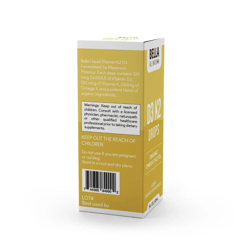 Bella All Natural D3 K2 Drops and Probiotics MAX