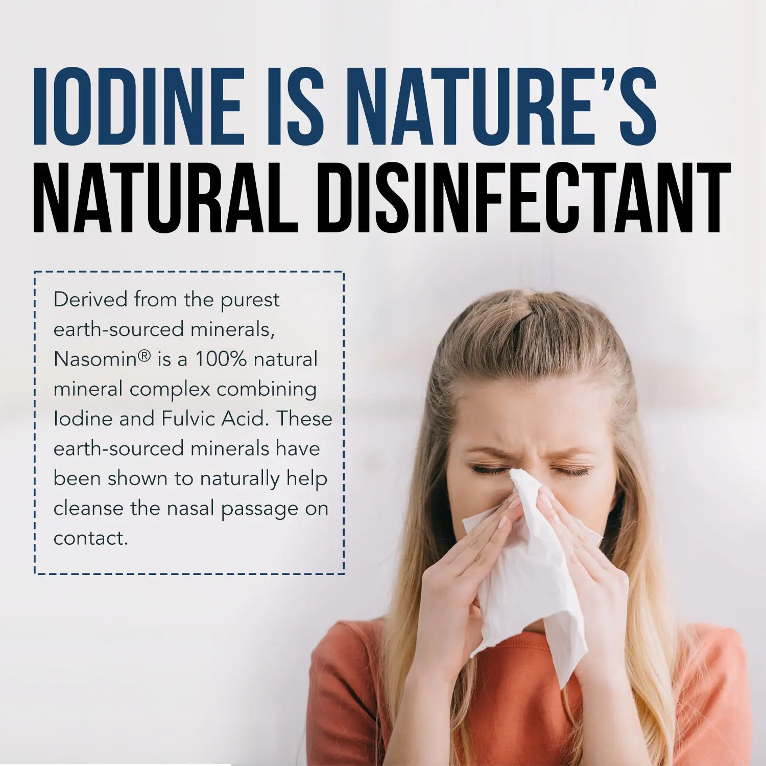 Nasomin Nasal Iodine – Nasal Cleanse– Neutralize Nose - Iodine + Fulvic Acid Blend -100%25 Natural Mineral Complex – (2 oz. Bottle+Nasal Sprayer) Oral Daily