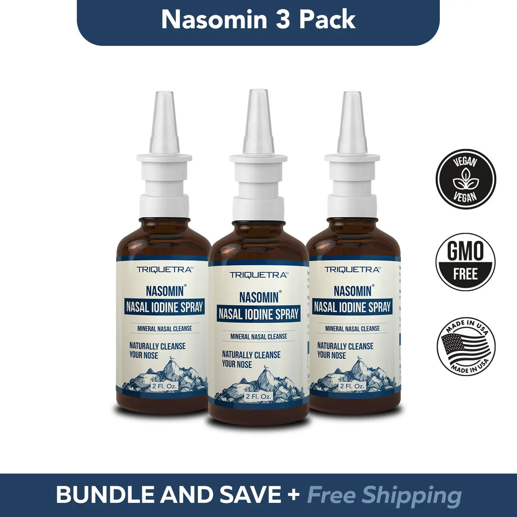Nasomin Nasal Iodine – Nasal Cleanse– Neutralize Nose - Iodine + Fulvic Acid Blend -100%25 Natural Mineral Complex – (2 oz. Bottle+Nasal Sprayer) Oral Daily
