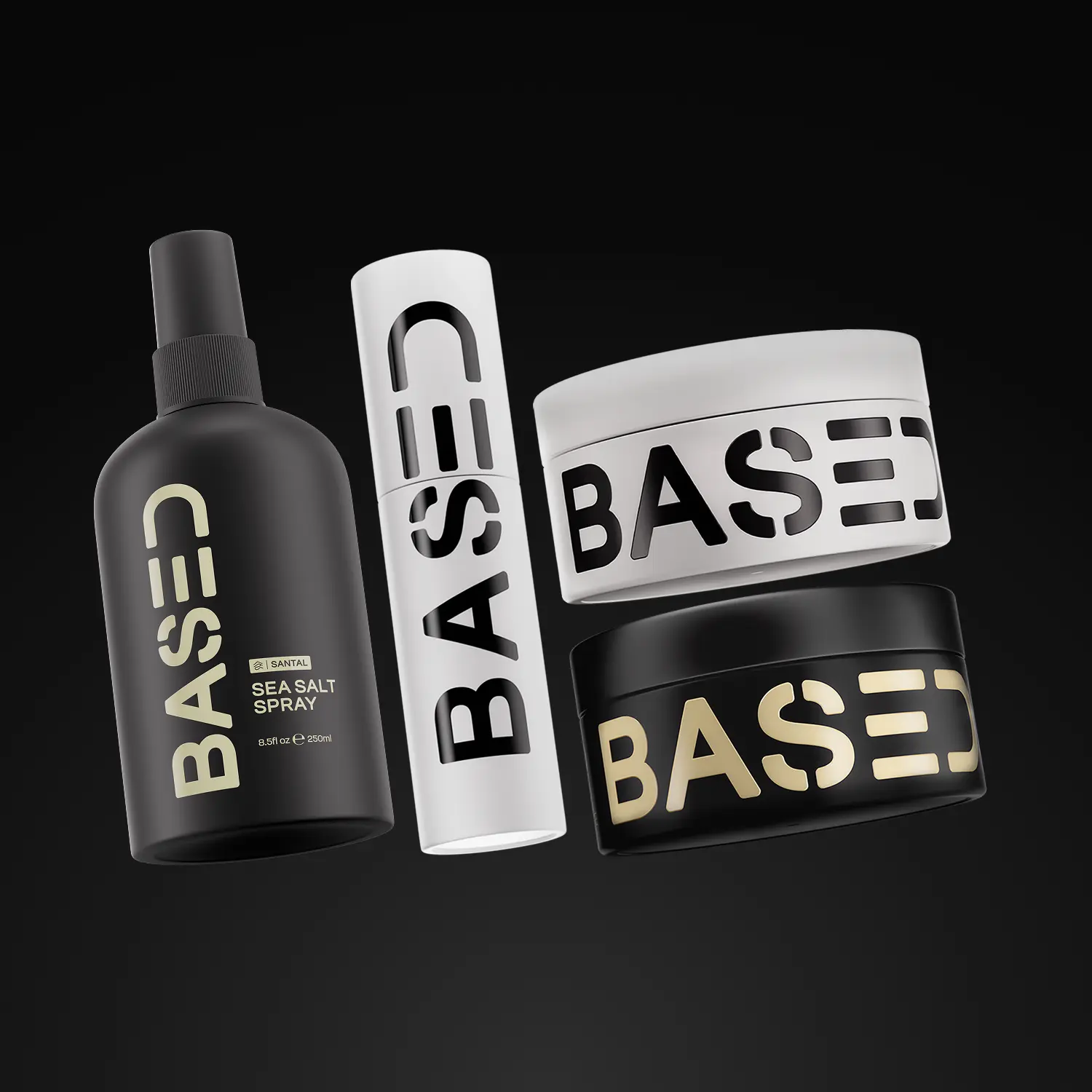 BASED Hair Clay - Strong Hold Matte Finish 3oz Jar Shea Butter Beeswax Essential Clays