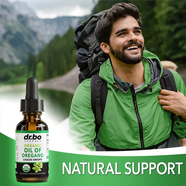 Dr. Bo Organic Oil of Oregano Liquid Drops - Immune Support, Herbal Tincture, Gut Health, Overall Health - 200 Servings & Vegan - 1 Fl Oz