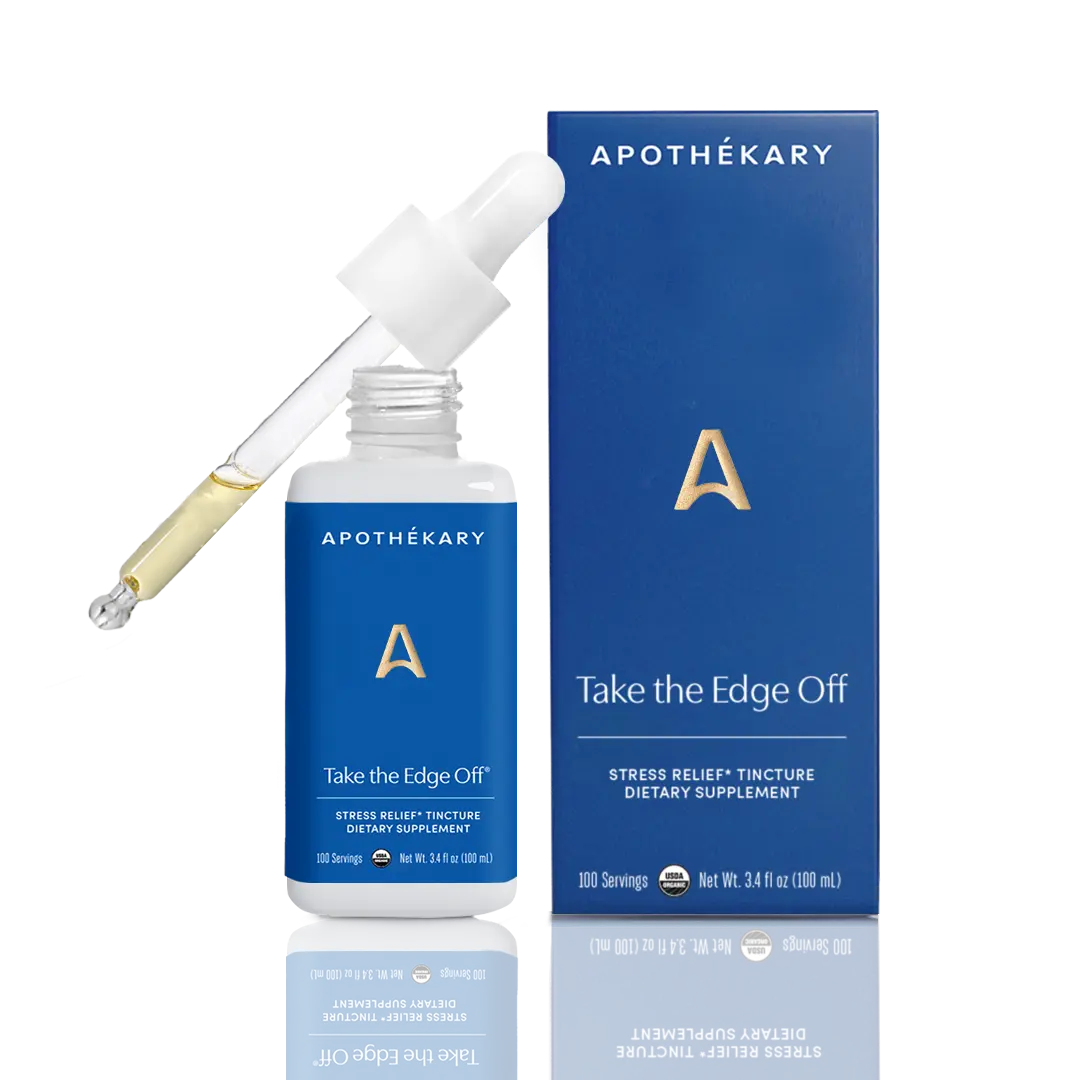 Apothékary Take the Edge Off - Stress & Tension Relief Liquid Herbal Drops* | Alcohol-Free, Certified Organic, Non-GMO Project Verified, Certified Gluten-Free, PETA Certified Vegan & Cruelty-Free, Third Party Tested, Plant-Based, Made in the USA
