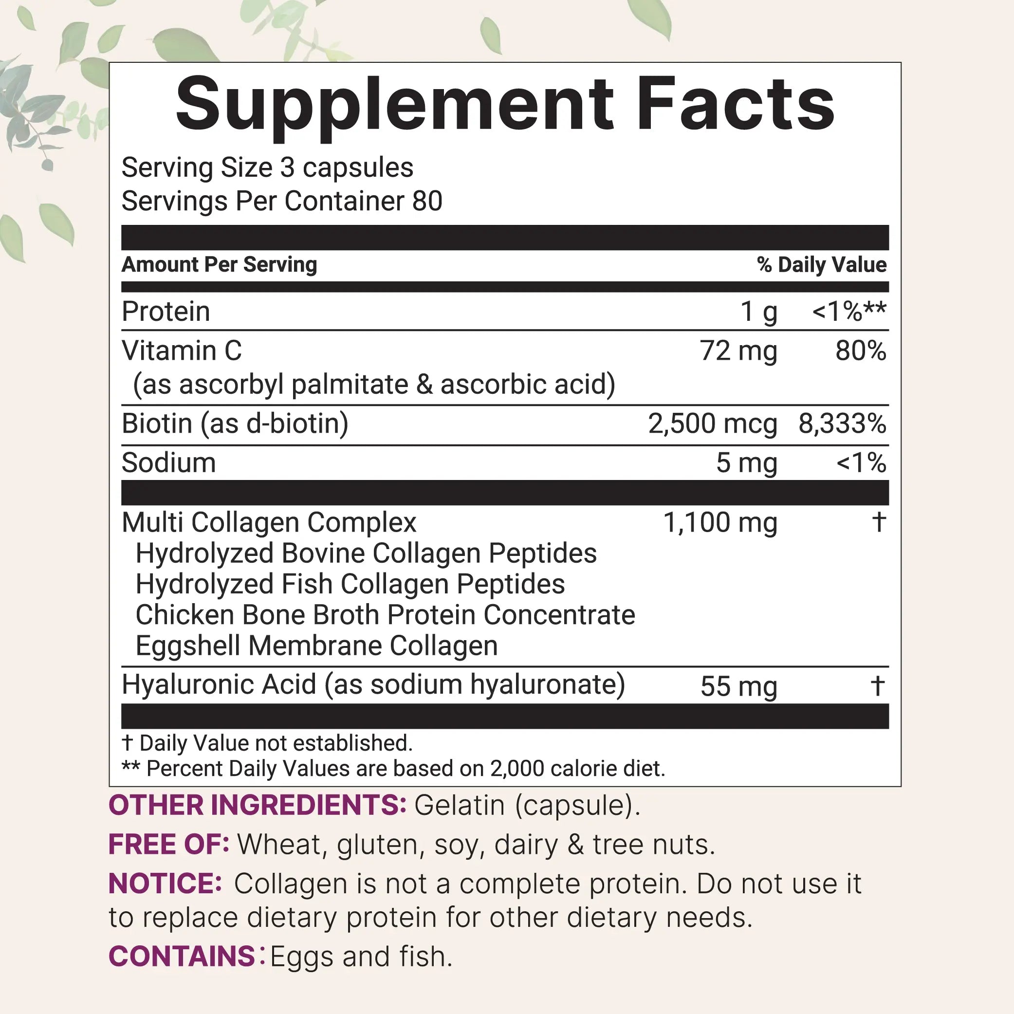 Micro Ingredients Multi Collagen Complex, 240 Capsules
