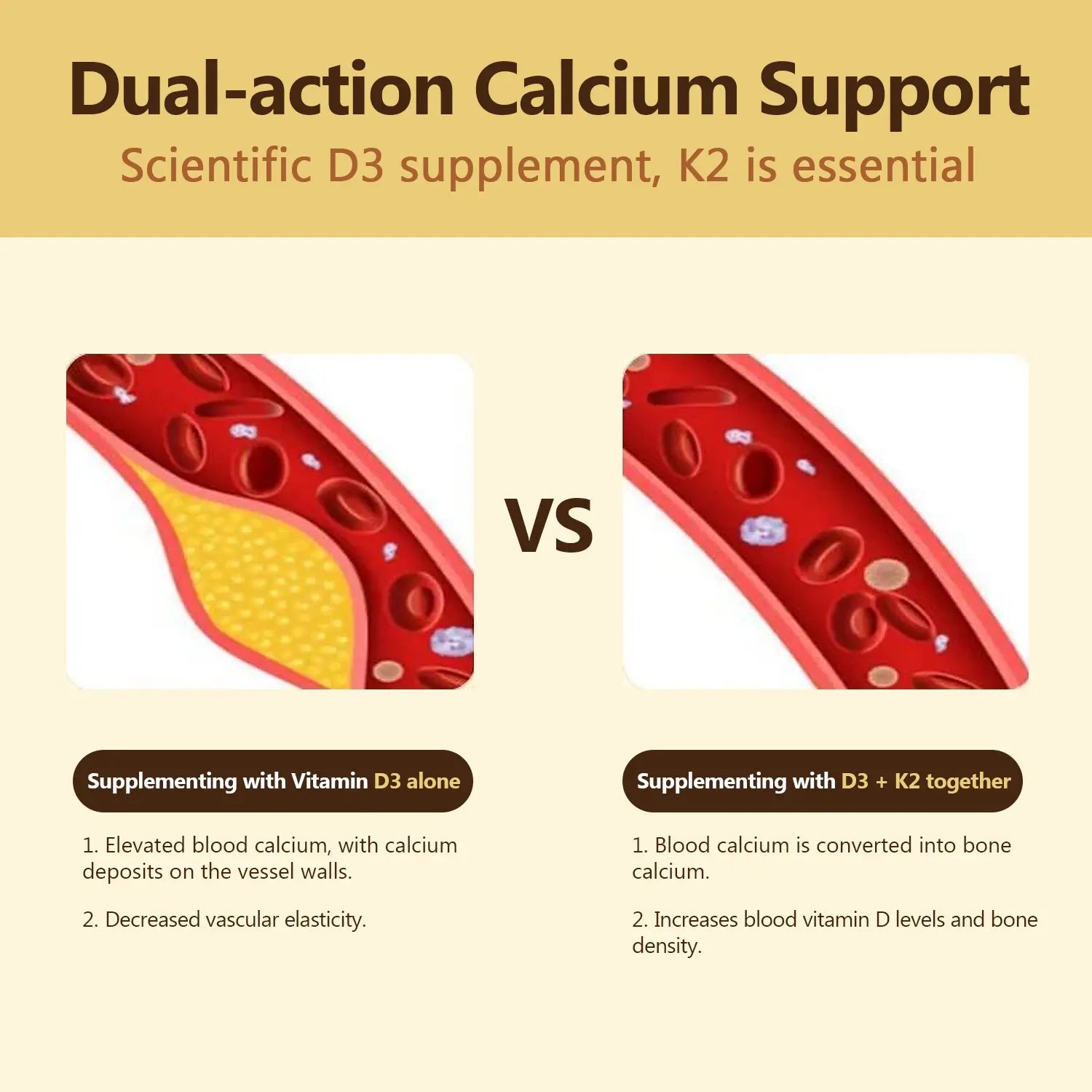 Deal Supplement Vitamin D3 & K2 250 Veggie Softgels 5000 IU D3 100mcg K2 MK7 Supports Healthy Bones Teeth Heart & Immune System Calcium Supplement