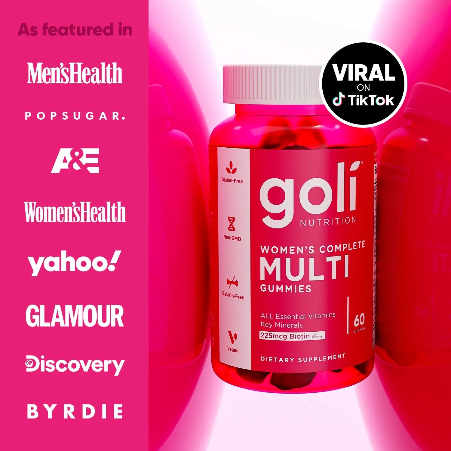 1 Bottle of Women's Complete Multi Gummies. Gluten-Free, Vegan, Non-GMO, and Gelatin-Free.