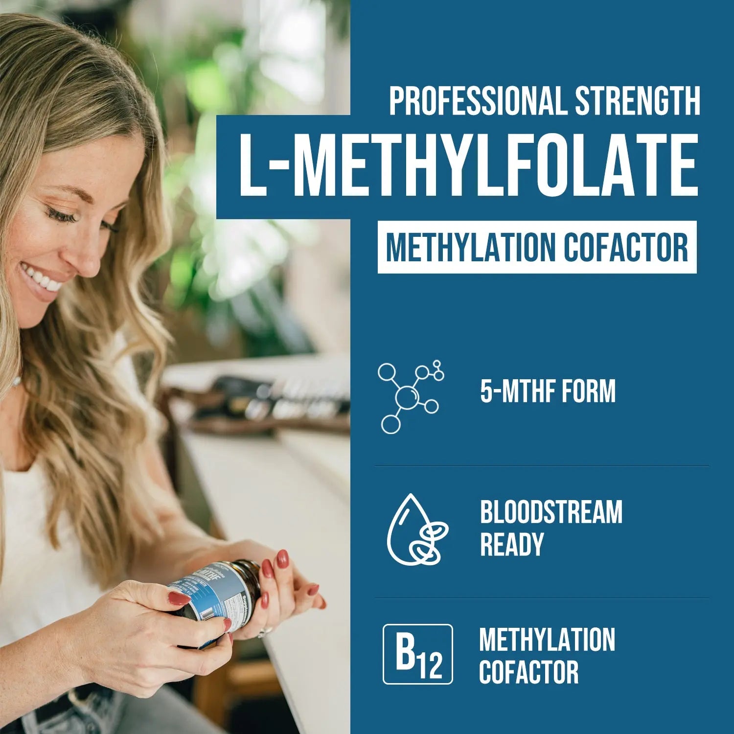 L-Methylfolate 15mg Professional Strength, GLP-Active Form-Supports Mood, Methylation, Cognition–Bioactive forms of Vitamin B9 & B12 (60 Capsules) fitness dietary