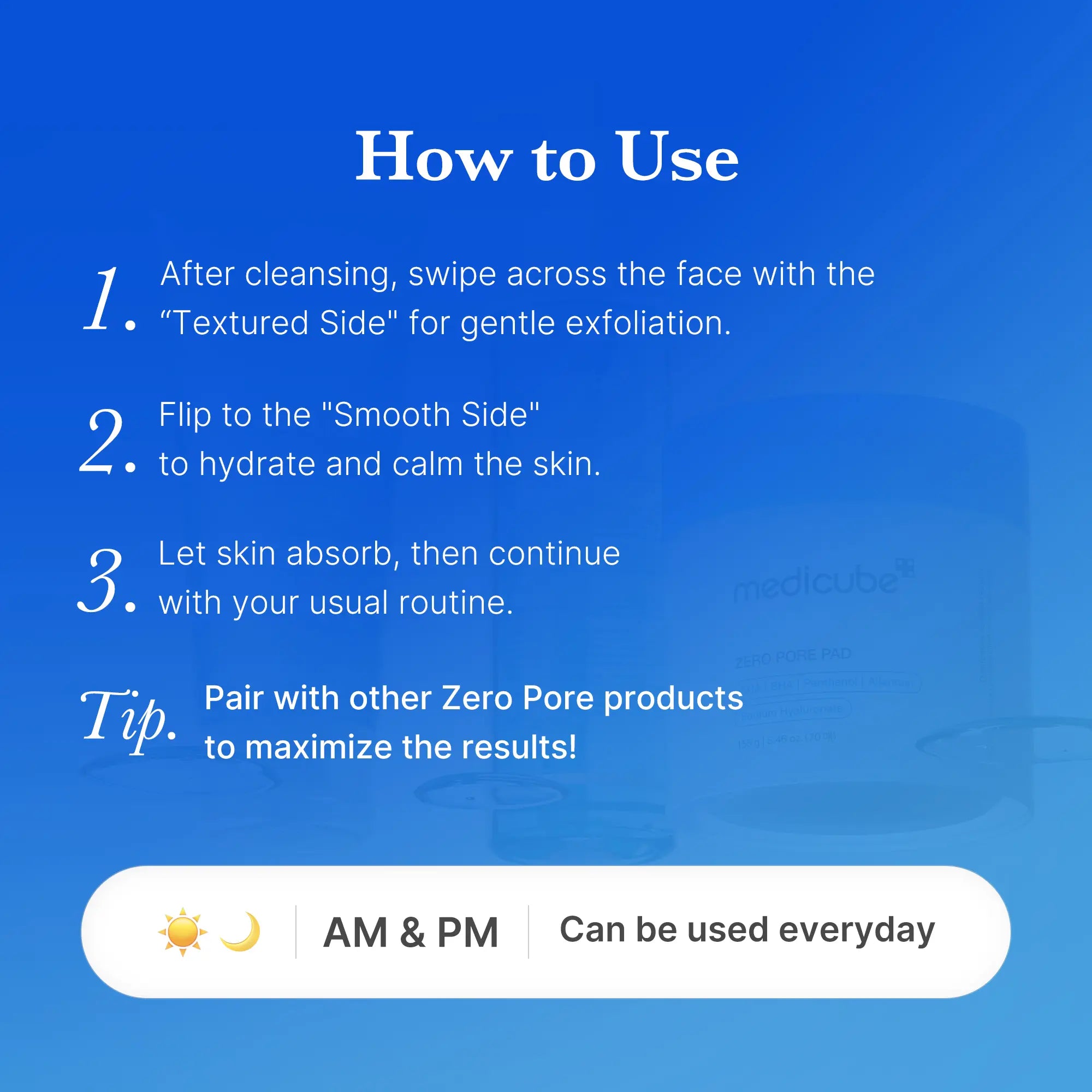 [medicube] Zero Pore Pads (AHA + BHA) |  Korean No.1 Viral Toner Pads