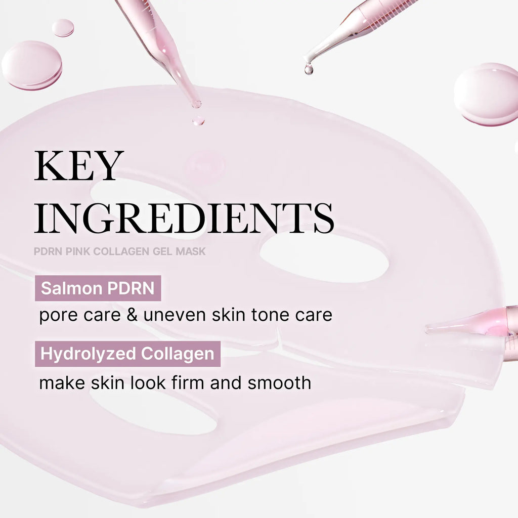 [medicube] PDRN Pink Collagen Gel Mask 4 Sheets Salmon DNA Color Changing Pink Glow Collagen Facial Mask Korean Skincare