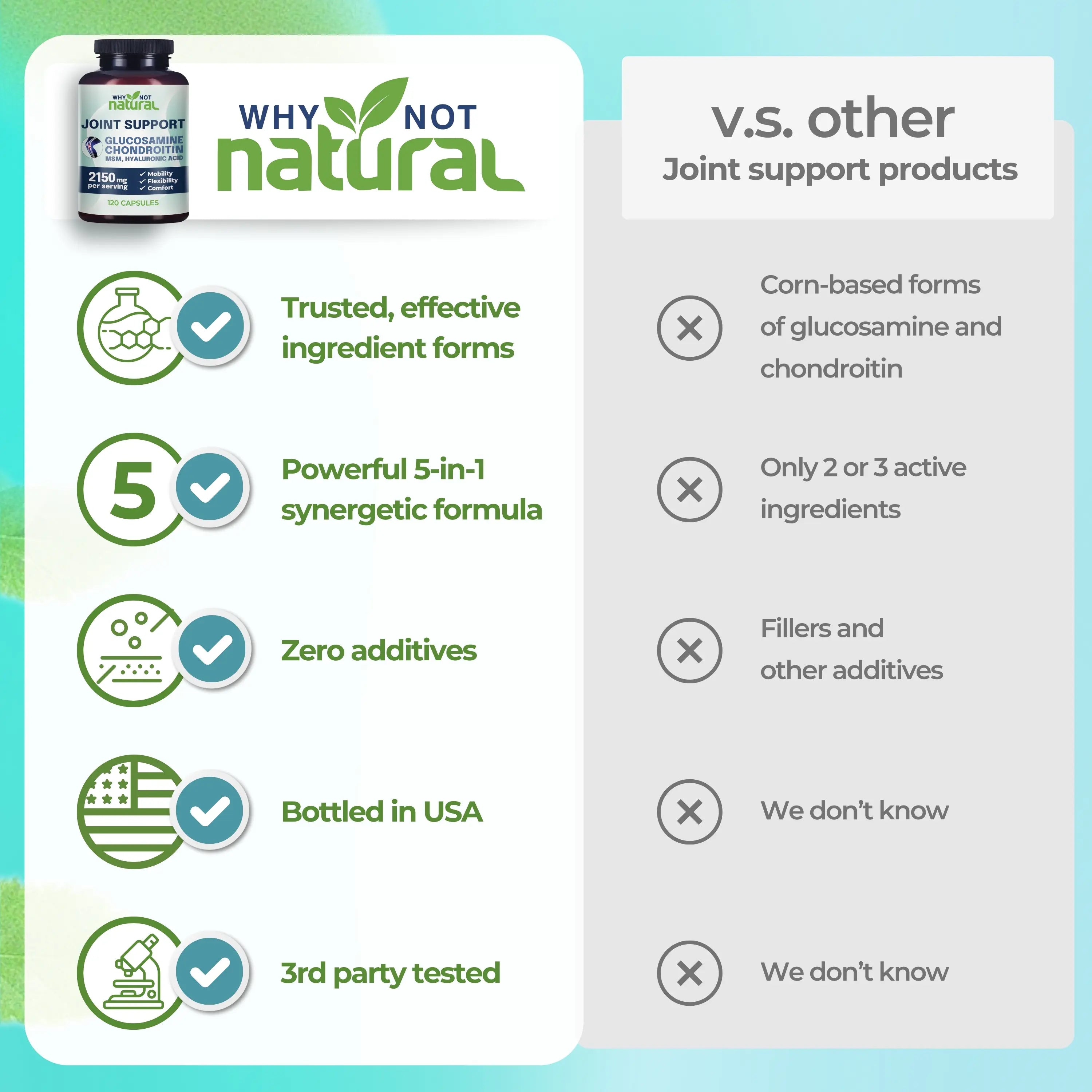 Why Not Natural Glucosamine Chondroitin MSM, Joint Support Supplement