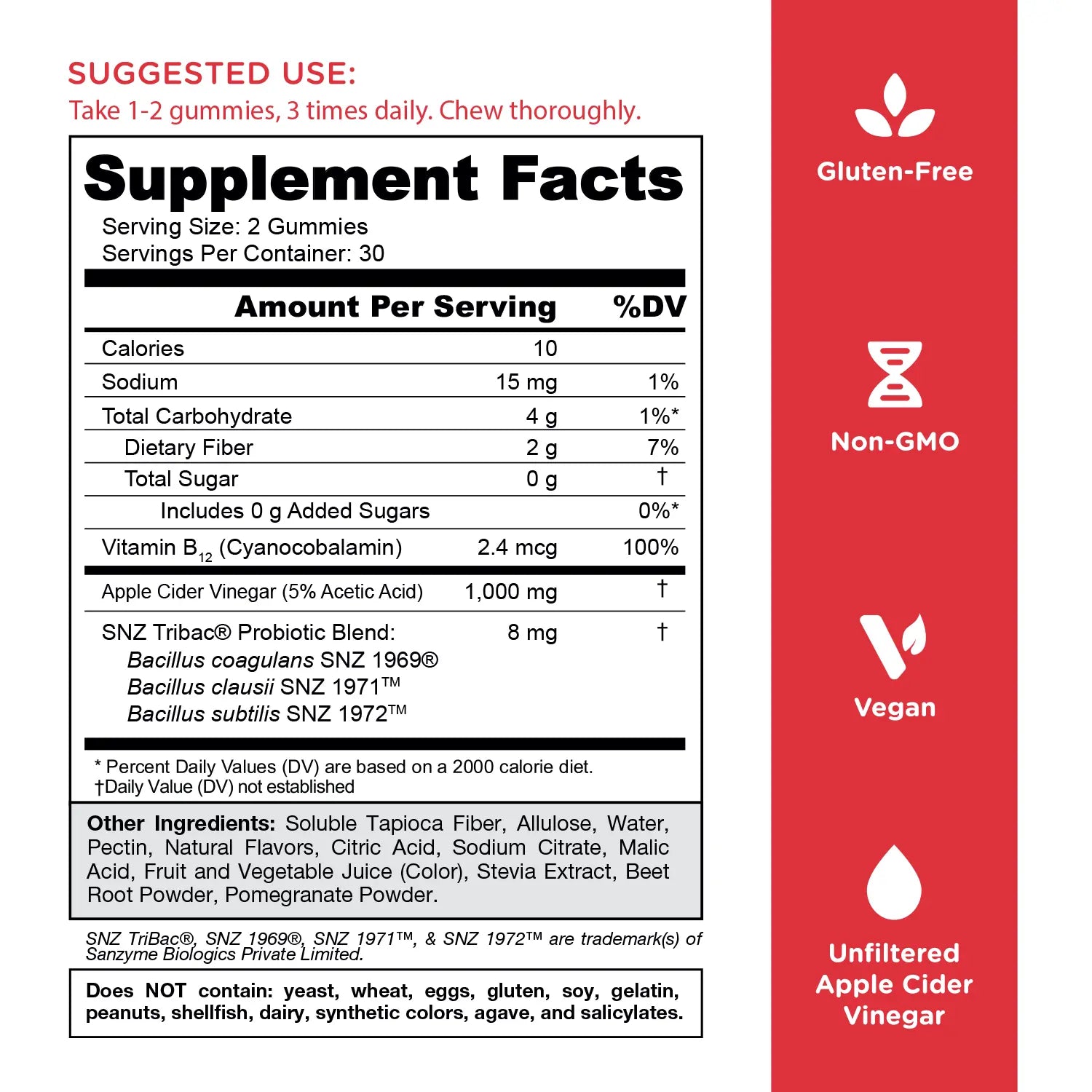 Goli Zero Sugar World's First Apple Cider Vinegar Gummies - Vitamin B12, Probiotics to Address Bloating. Vegan, Plant Based, Non-GMO, Gluten-Free & Gelatin-Free