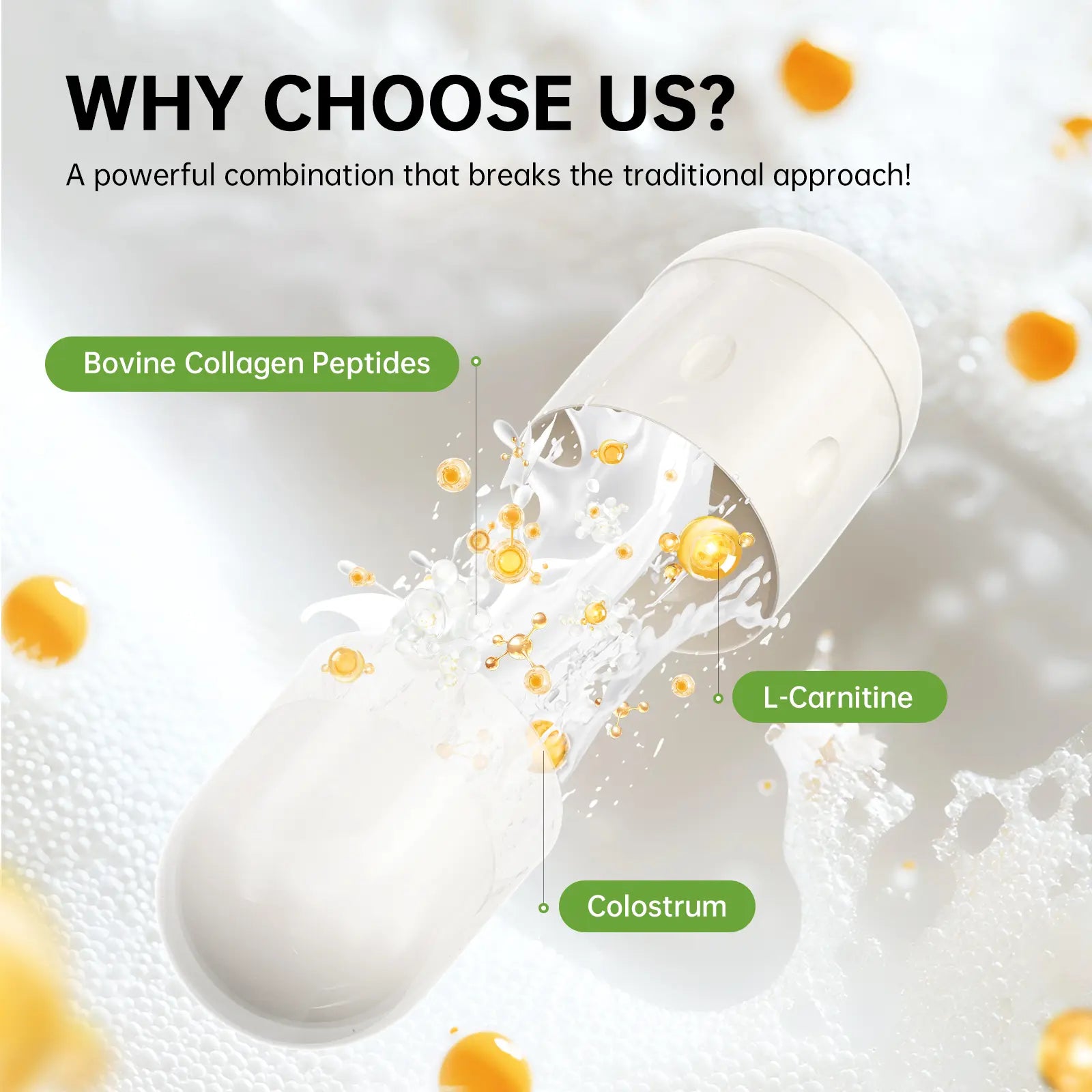 【Come on, man!】DrBioCare Living Collagen L-Carnitine Complex Supplement - 60 Capsules for Skin Vitality & Metabolism Boost