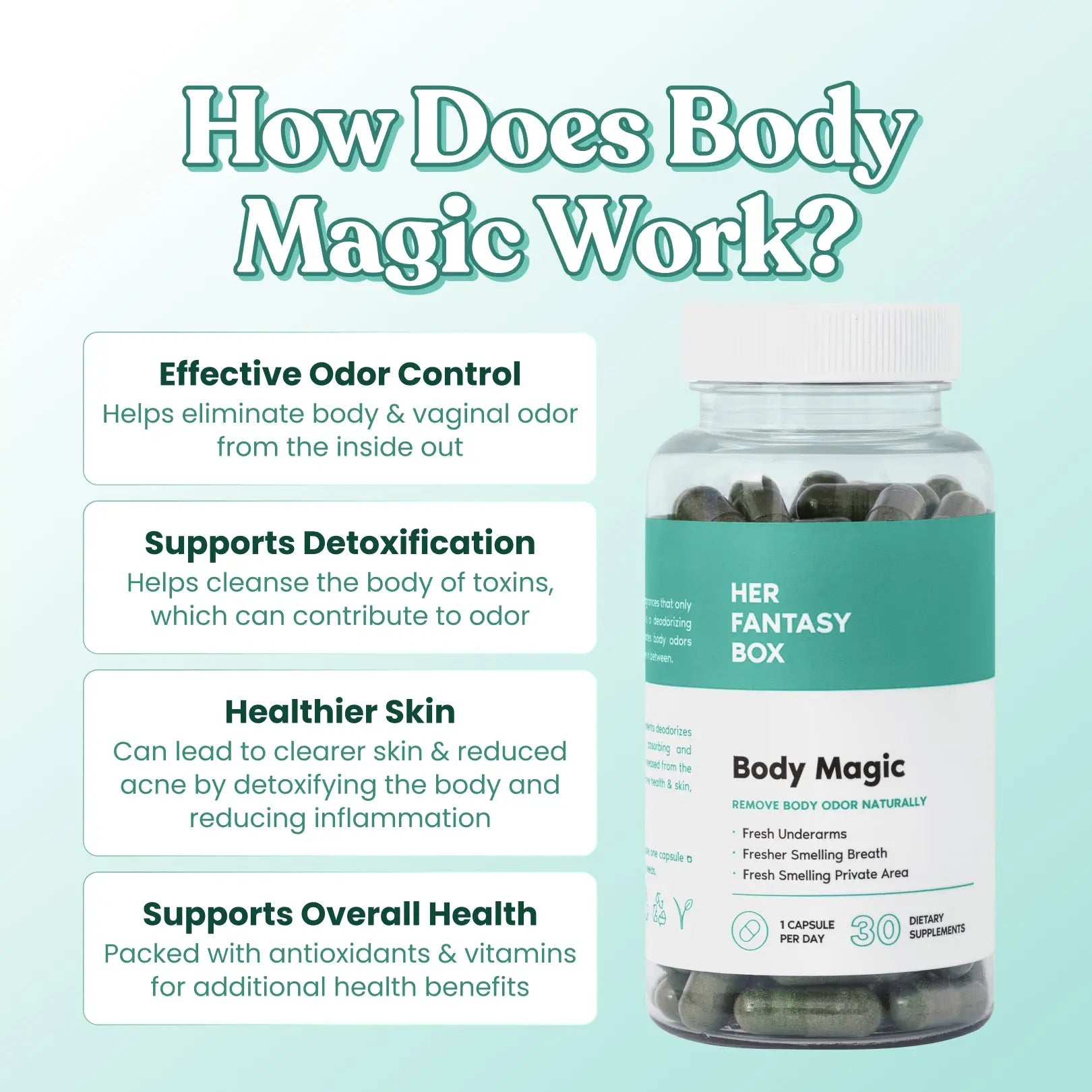 Body Magic Chlorophyll Pill - For Body Odor, Detox & Skin Body Magic Chlorophyll Pill - For Body Odor, Detox & Skin The Balance Bundle - Feminine Hygiene Self Care Products Her Fantasy Box - Boric Acid pH Balancing Vaginal Suppository (30 Count)
