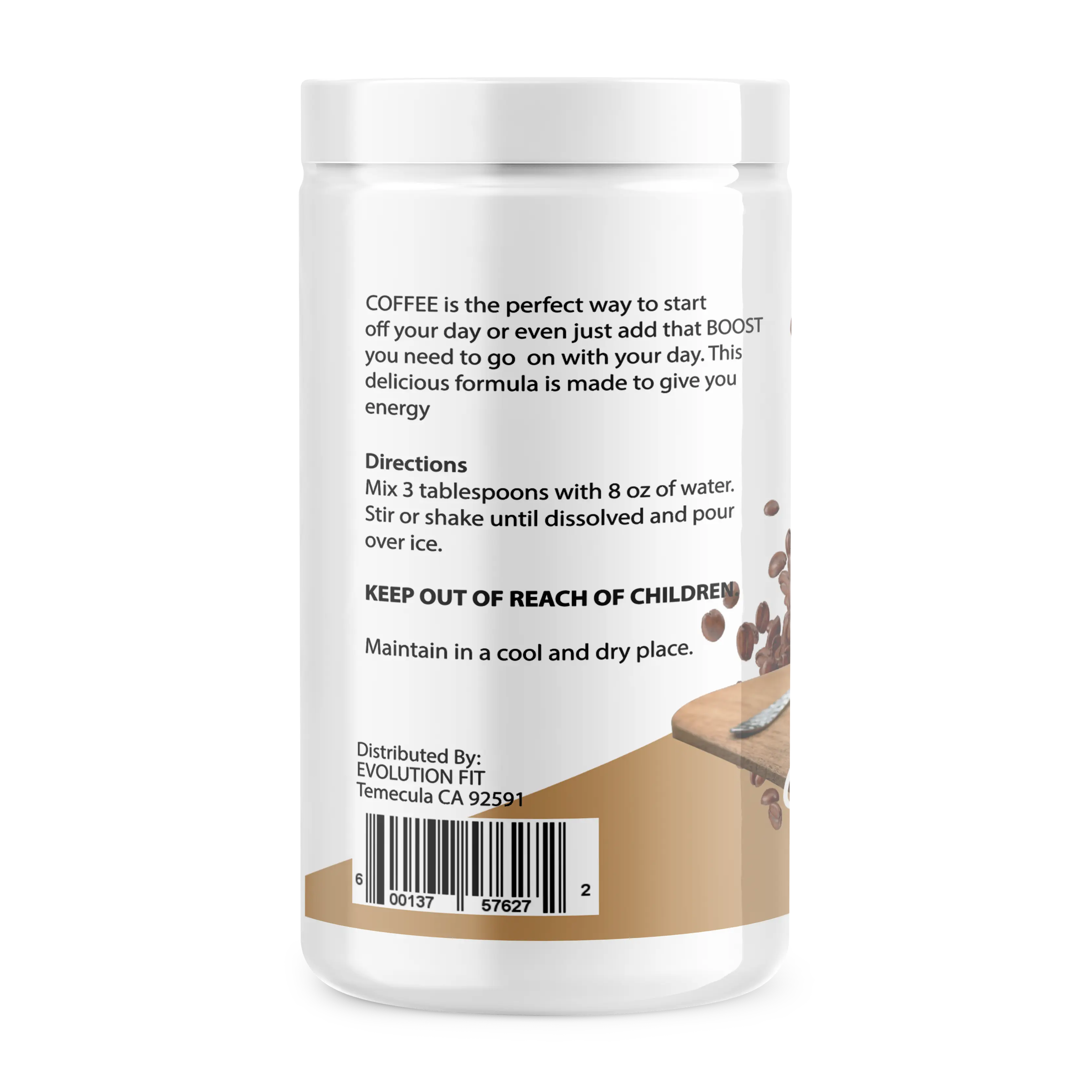 Evolution Coffee Cappuccino Flavor Beverage Creamy with L-Carnitine a Dietary Supplement Product