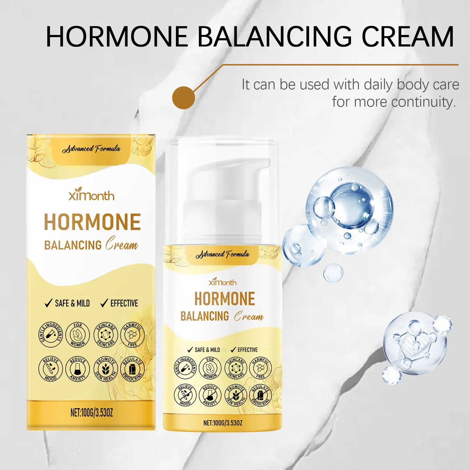Hormone Balancing Cream for Women 100g – Advanced Natural Formula – Helps Balance Hormones Naturally – Relieves Menopause Symptoms, Hot Flashes, Night Sweats & Mood Swings – Safe & Mild Progesterone Cream – Daily Wellness Support