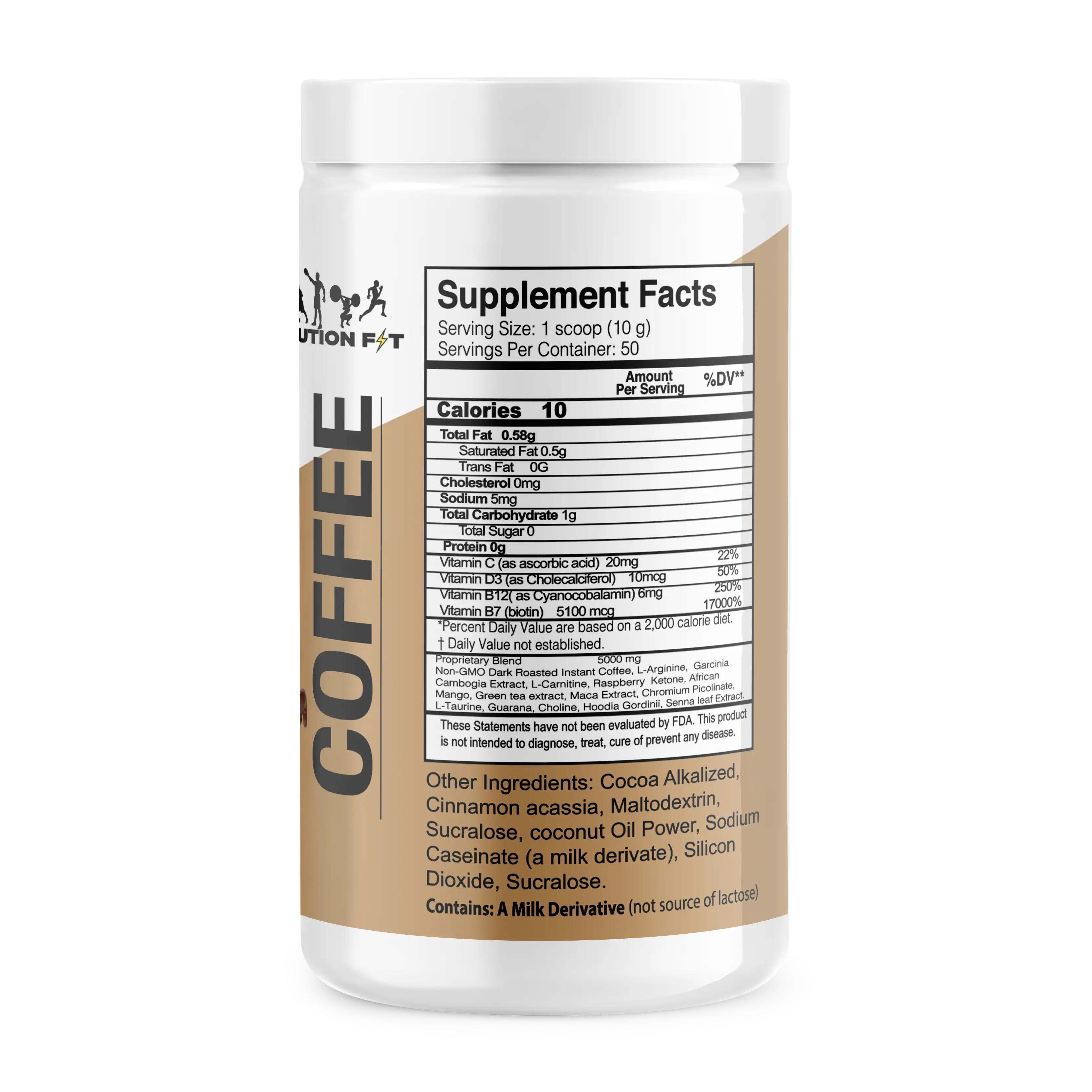 Evolution Coffee Cappuccino Flavor Beverage Creamy with L-Carnitine a Dietary Supplement Product