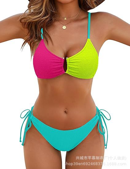 2026 new split bikini swimsuit women's sexy solid color swimsuit