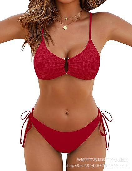 2026 new split bikini swimsuit women's sexy solid color swimsuit