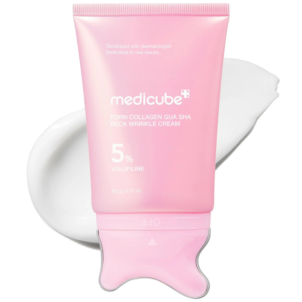 [NEW] [medicube] PDRN Collagen Gua Sha Neck Wrinkle Cream | Built-In Gua Sha Massager with Volufiline 5%25 + PDRN | Firming, Contour Care for the Look of Fine Lines, Jawline, Neck, Décolleté,Underarms, Chest, Legs, Shoulder | Massage Cream | Korean Skinca