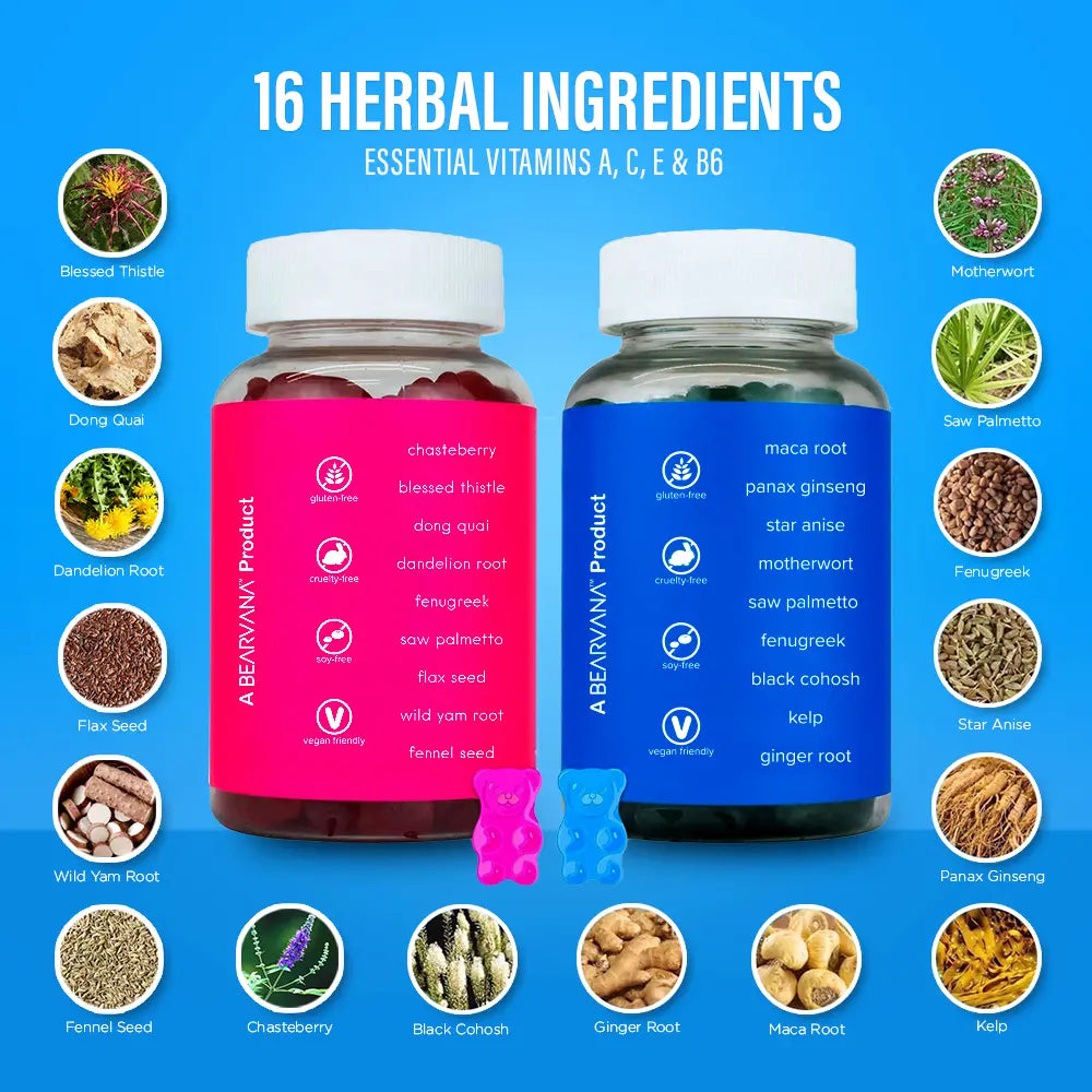 BEARVANA Gummies Combo Pack - Women’s General Wellness Supplement - Berry Flavored - Vitamins and Herbal Ingredients
