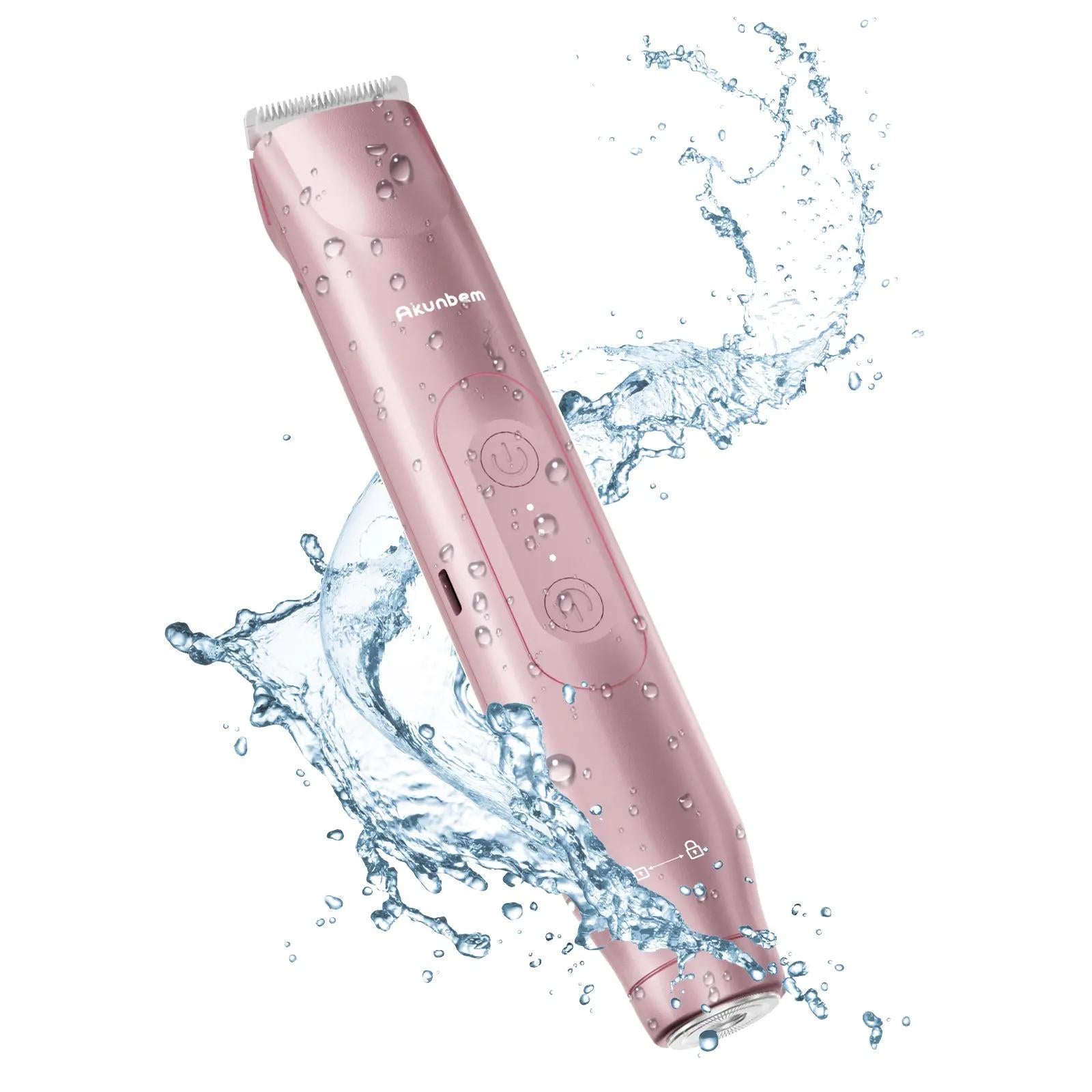 Bikini Trimmer for Women, Electric Shaver and Razor Rechargeable 2-in-1 Body and Facial Epilator, Dual Heads for Painless Trimming of Pubic Hair, Face, Underarms and Legs, IPX7 Waterproof. Christmas Gift New Year Gift Shaving Grooming