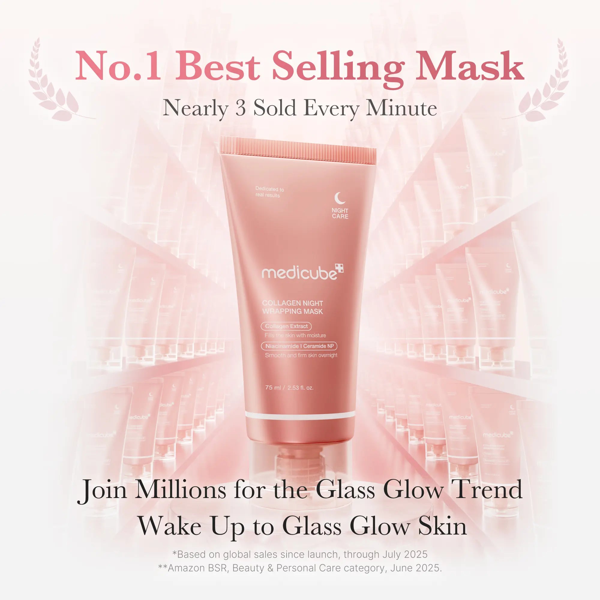 [medicube] Collagen Night Wrapping Mask : SLEEP, SHED, AND GLOW! Skincare Skin Repair Comfort Pink