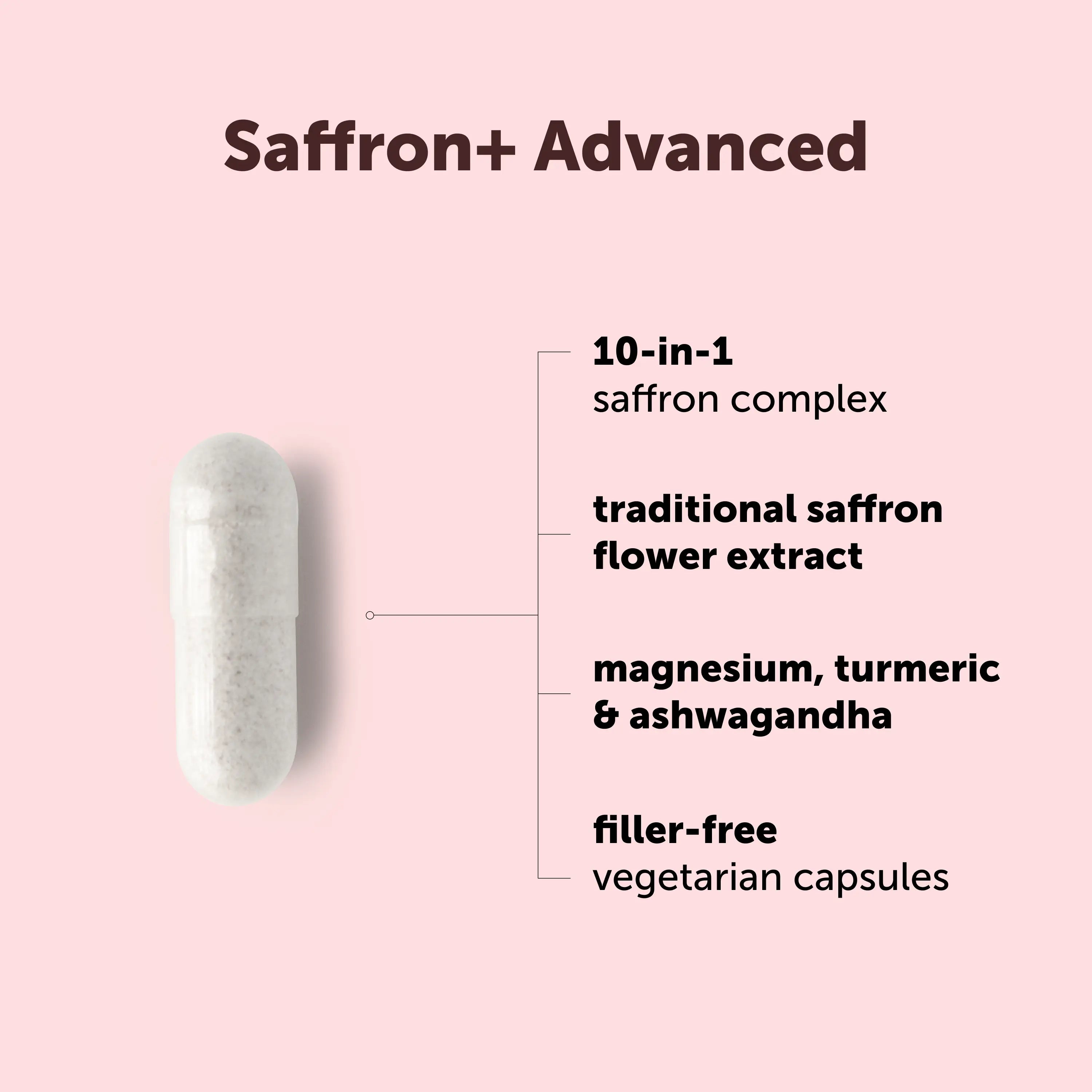 Micro Ingredients Saffron+ Advanced Supplements Veggie Capsules