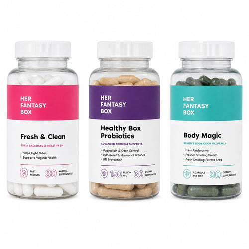 Body Magic Chlorophyll Pill - For Body Odor, Detox & Skin Body Magic Chlorophyll Pill - For Body Odor, Detox & Skin The Balance Bundle - Feminine Hygiene Self Care Products Her Fantasy Box - Boric Acid pH Balancing Vaginal Suppository (30 Count)