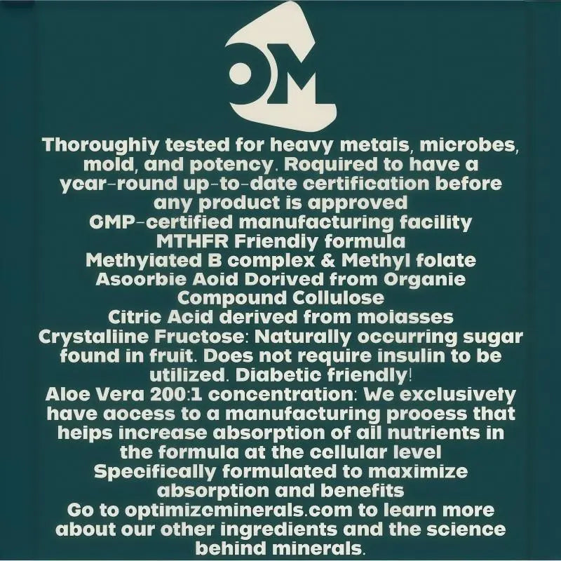 OPTIMIZE MINERALS Daily Multi-Mineral Formula 30 Day Supply - 70+ Essential Trace Minerals，Composite cellulose improves health and wellness
