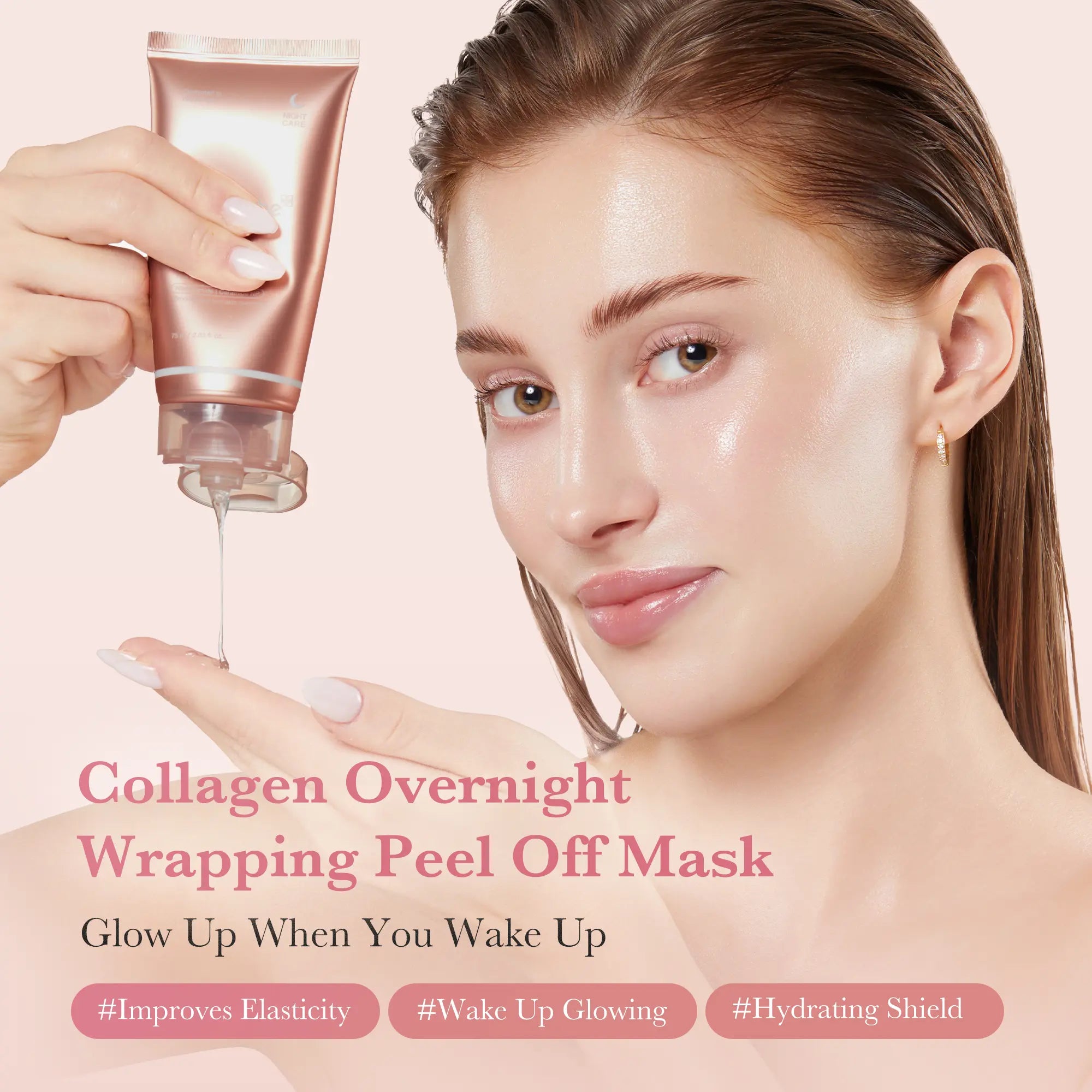 [medicube] Collagen Night Wrapping Mask : SLEEP, SHED, AND GLOW! Skincare Skin Repair Comfort Pink