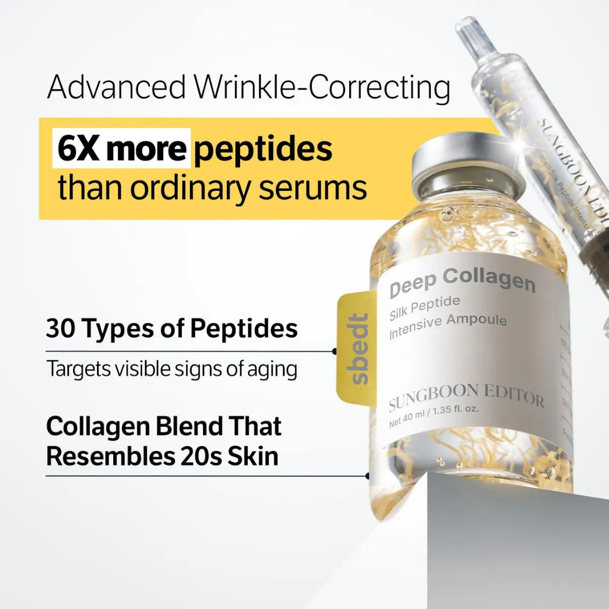 [Sungboon] Silk Collagen & Peptide Face-Lift Duo Tiktok Exclusive – Ampoule + Serum with 8 types Hyaluronic Acid for wrinkles & fine lines | Gift set Firming, Moisturizing, Collagen Boosting, Anti aging Korean Home for all skin types Daily Restore