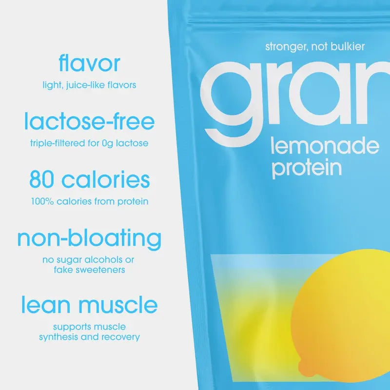 GRAMMS Clear Protein Powder 20G Protein for Women & Men -457g |       Grass-Fed Whey Isolate, Zero Sugar, Zero Lactose, Non-Bloating, Non-GMO(18 Servings)(Lemonade)