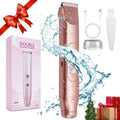 Bikini Trimmer for Women, Electric Shaver and Razor Rechargeable 2-in-1 Body and Facial Epilator, Dual Heads for Painless Trimming of Pubic Hair, Face, Underarms and Legs, IPX7 Waterproof. Christmas Gift New Year Gift Shaving Grooming