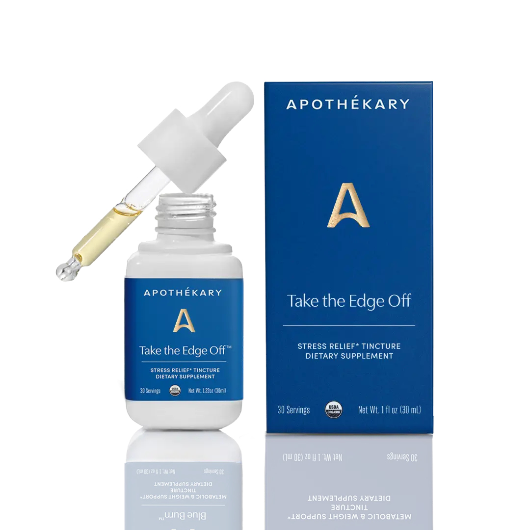 Apothékary Take the Edge Off - Stress & Tension Relief Liquid Herbal Drops* | Alcohol-Free, Certified Organic, Non-GMO Project Verified, Certified Gluten-Free, PETA Certified Vegan & Cruelty-Free, Third Party Tested, Plant-Based, Made in the USA