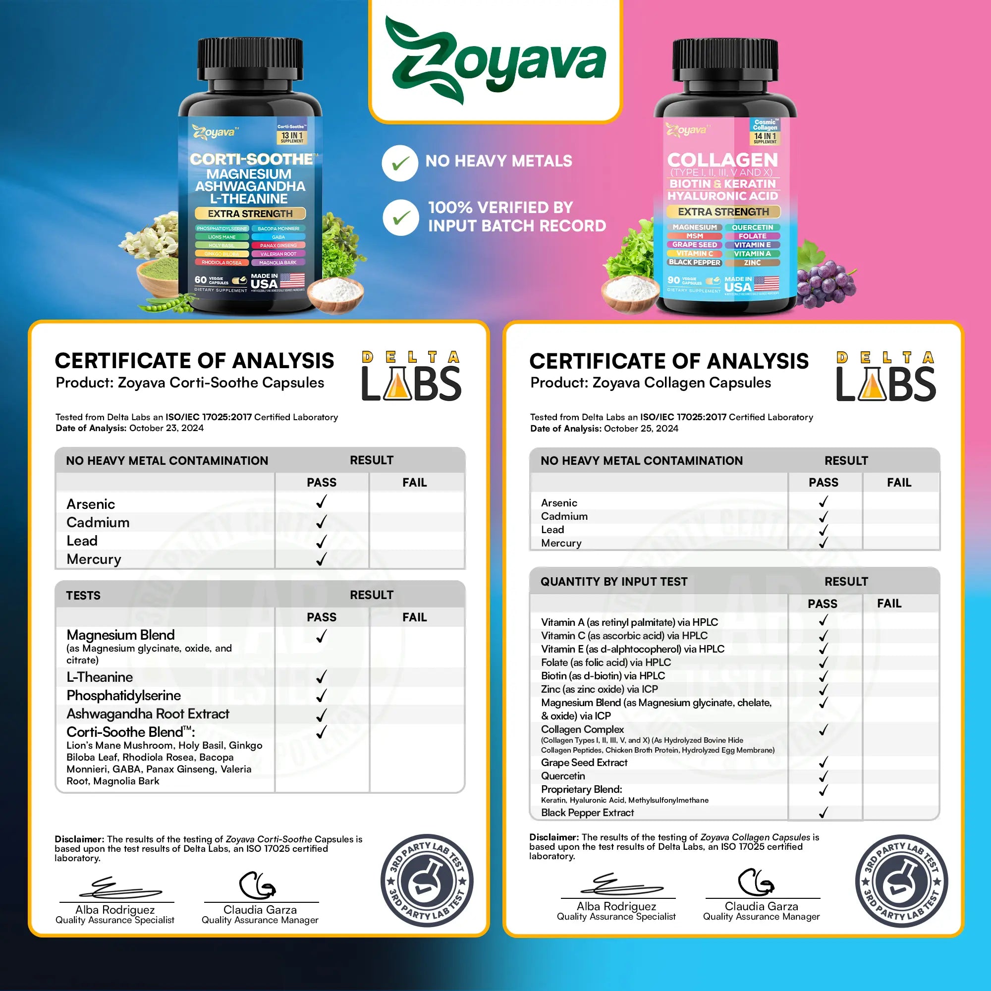 Shining Serenity Set - Zoyava Collagen & Cortisol All-in-One Dietary Supplement - Multivitamin Combo for Fitness & Healthcare with Extra Strength Ingredients - Made in USA