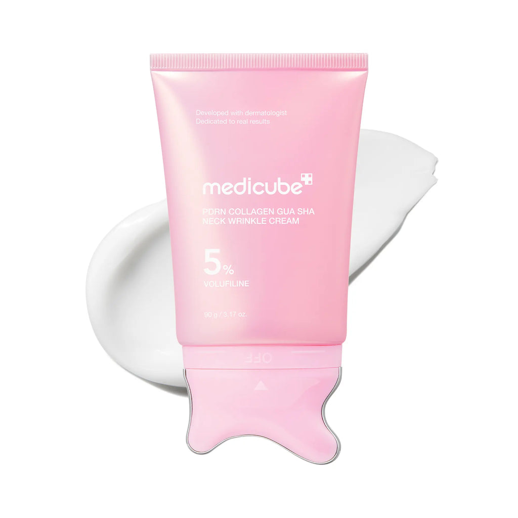 [NEW] [medicube] PDRN Collagen Gua Sha Neck Wrinkle Cream | Built-In Gua Sha Massager with Volufiline 5%25 + PDRN | Firming, Contour Care for the Look of Fine Lines, Jawline, Neck, Décolleté,Underarms, Chest, Legs, Shoulder | Massage Cream | Korean Skinca