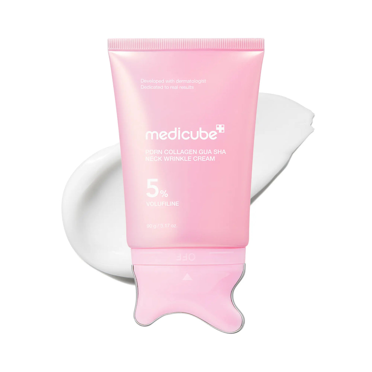 [NEW] [medicube] PDRN Collagen Gua Sha Neck Wrinkle Cream | Built-In Gua Sha Massager with Volufiline 5%25 + PDRN | Firming, Contour Care for the Look of Fine Lines, Jawline, Neck, Décolleté,Underarms, Chest, Legs, Shoulder | Massage Cream | Korean Skinca