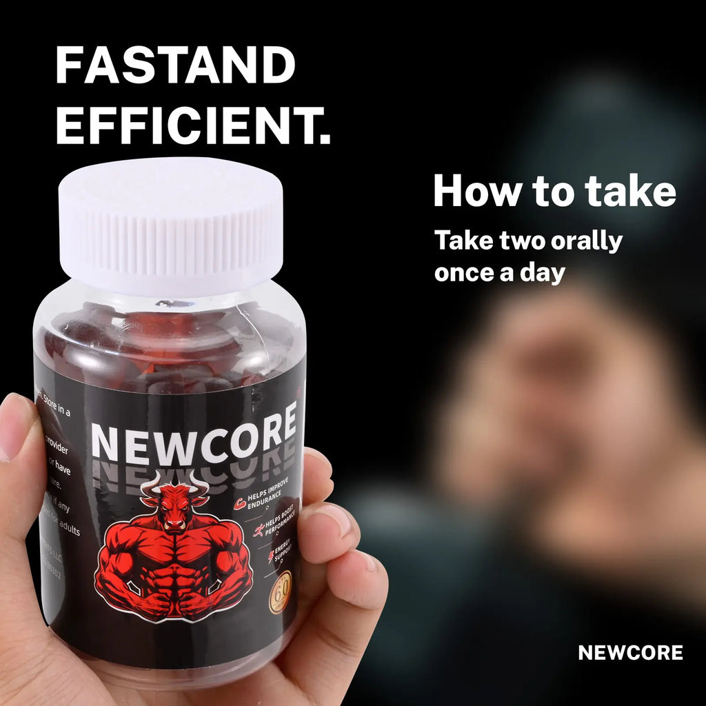 Newcore ｜ 7-in-1 Nitric Oxide Booster - Maca Root & L-Arginine & Ashwagandha & Horny Goat Weed & Shilajit & Tongkat Ali & Beet Root Gummy for Blood Flow, Energy & Stamina Support | 100%25 Natural