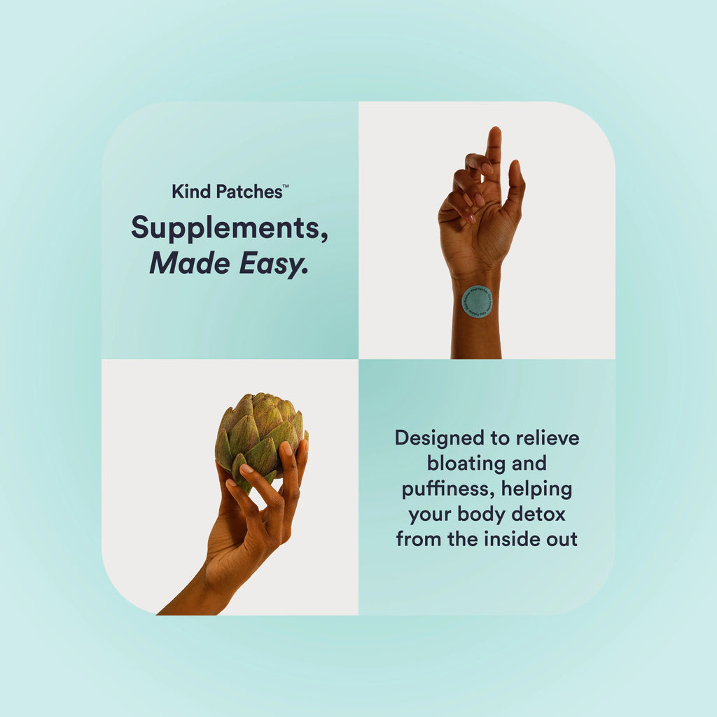 Kind Patches, Unpuff Patches, 30 Tummy Comfort Patches: Support Digestive Comfort, Fluid Balance, Vegan, 1 Month Pack