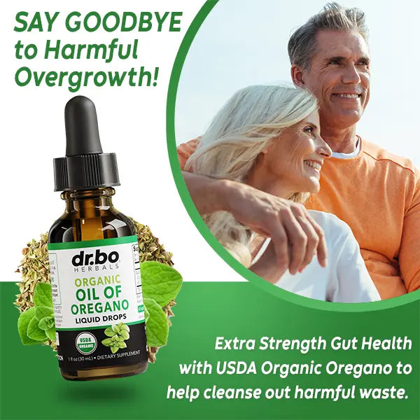 Dr. Bo Organic Oil of Oregano Liquid Drops - Immune Support, Herbal Tincture, Gut Health, Overall Health - 200 Servings & Vegan - 1 Fl Oz
